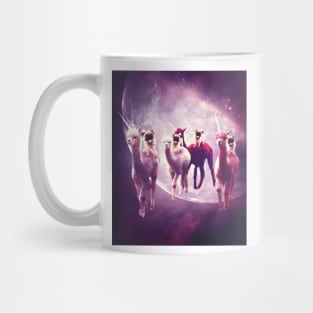 Funny Space Pug Riding On Alpaca Unicorn Mug